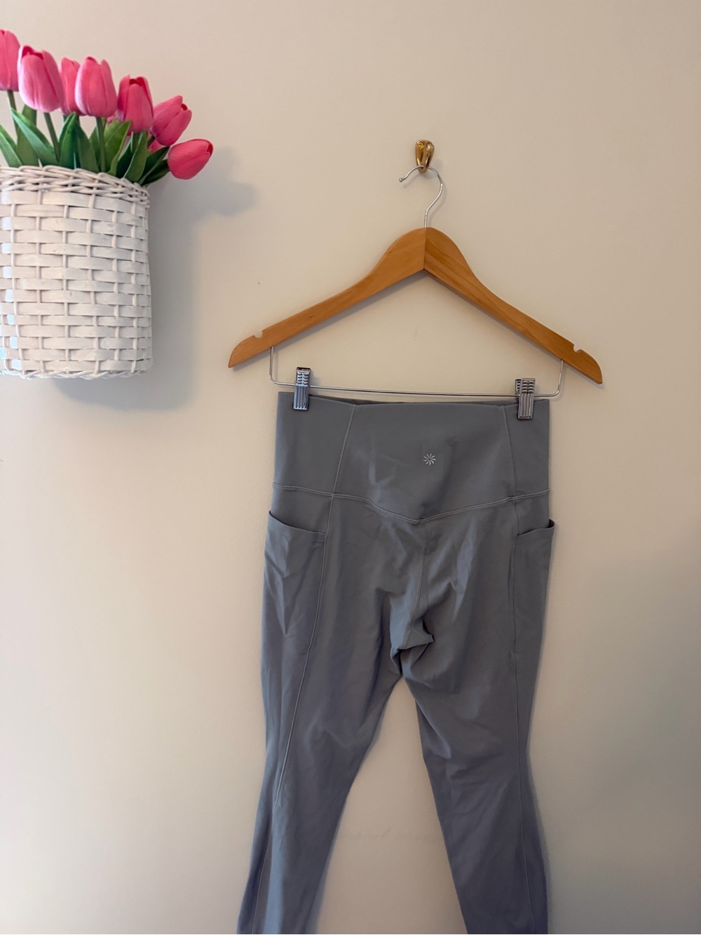 Gray womens Leggings with Side Pockets